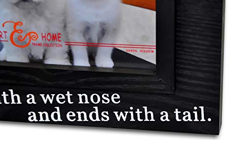 image for Spiretro 4 x 6 inch Memorial Pet Dog Cat Wood Picture Frame Plexiglass