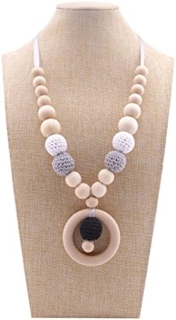 Best for baby Breastfeeding Necklace Wooden Ring Crochet Beads Baby Teething Toy Nursing Sensory Toy