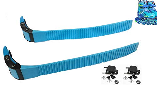 2 Pieces Inline Rrollerblade Straps Replacement Shoes Energy Straps Replacements Parts for Kids Skates Buckles Accessory Blue