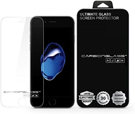 iPhone 7/6/6S Plus Screen Protector - SCREENDER BLACK CARBONGLASS - Scratch Proof - Ultra Clear - High Definition - Easy to Install - 90 Days LCD Screen Replacement Guarantee
