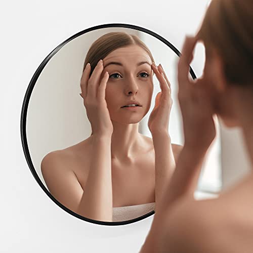 Studio Azure Black Circle Wall Mirror 24 Inch, Decorative Round Mirror