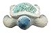 Ebros Nautical Marine Aqua Blue Coastal Ocean Giant Sea Turtle Statue with Crushed Glass Mosaic Shell Nautical Decor Figurine 5.5