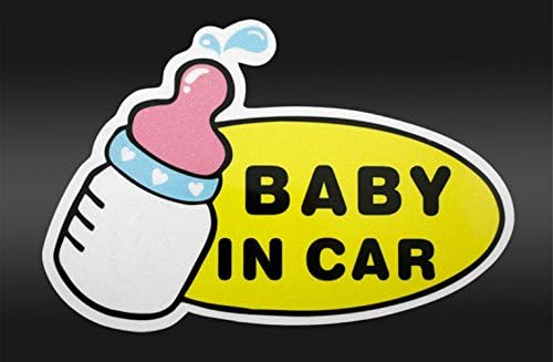 Vinyl Safety Sign Nipple "BABY IN CAR" Car Decal Sticker