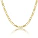 WELRDFG 18K gold-plated necklace 5MM men's and women's necklace Figaro chain length 18-32 inches