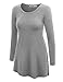 Lock and Love LL WT767 Womens Long Sleeve Scoop Neck Trapeze Tunic L HEATHER_GREY