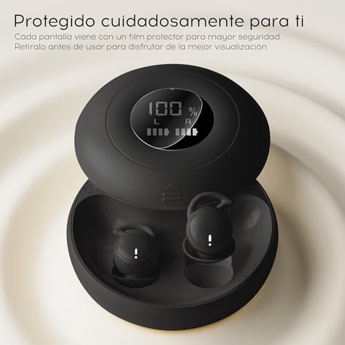 sunvito Sleep Headphones, Mini Headphones for Sleeping, Wireless Bluetooth 6.0, Liquid Silicone, Side Sleeper, Power Indicator for Workout, Work, Travel