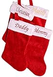 Treefrogg Apparel Set of 4 ~ Personalized Embroidered Christmas Stockings ~ Classic
