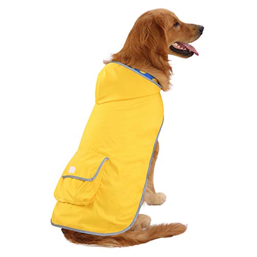 HDE Reversible Dog Raincoat Hooded Slicker Poncho Rain Coat Jacket for
