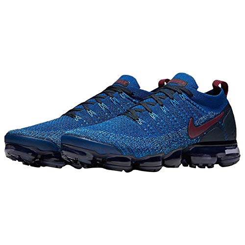 NIKE Men's Air Vapormax Flyknit 2, Gym Blue/Bordeaux -College Navy -Blue Glow, 8.5 M US