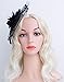Fascinators Hats for Womens 50s Headwear with Veil Flower Cocktail Wedding Tea Party Church Derby Hat(1A-Black)
