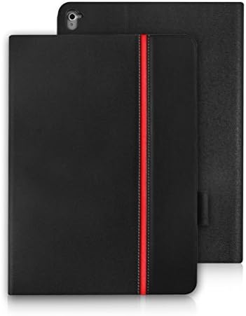 iPad Pro 9.7 Case - Veking Leather Side Open Flip Folio with Stand,Frosted Back Protector Smart Cover for Apple iPad Pro 9.7 Inch 2016 Release Tablet - Black (with Auto Wake / Sleep)