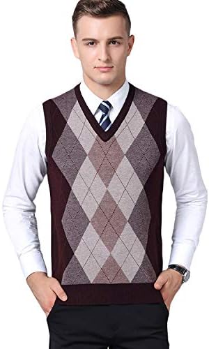 Kinlonsair Mens Casual Slim Fit Solid Lightweight V-Neck Sweater Vest