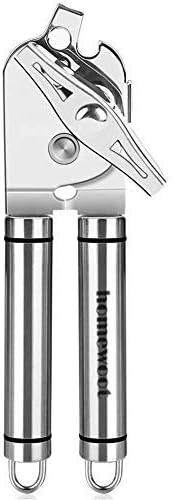 Manual Can Opener Food-Safe 100% Stainless Steel Jar Openers Fit for Veriety Cans Built in Bottle Opener NO-Rust