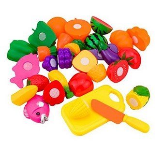 DD-life 16pcs/set Plastic Kitchen Food Fruit Vegetable Cutting Kids Pretend Play Educational Puzzle Learning Plastic Toy Satety