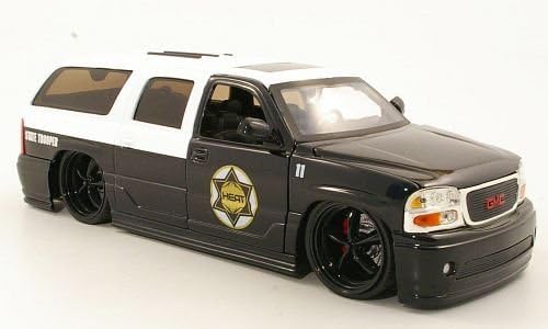 GMC Yukon Denali Tuning, State Trooper, 2002, Model Car, Ready-made, Jada 1:24
