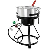 CHARD FFPA105 Fish &amp; Wing Fryer with Strainer Basket Set, 10.5 Quart