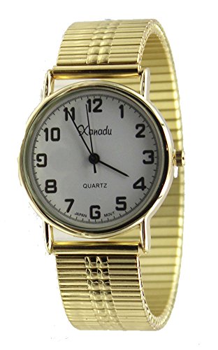 Men's Easy Reader Gold Tone Stretch Band Watch