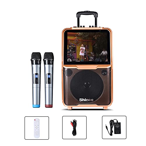 Shinco WiFi Karaoke Machine with 2 Wireless Mics, 15'' Touch Screen