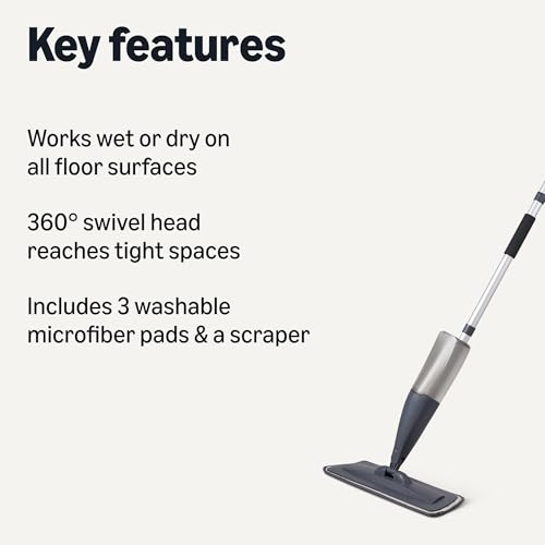 Amazon Basics Dry and Wet Floor Spray Mop, 360-Degree Swivel Spray Mop photo 6
