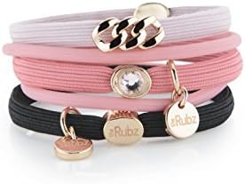 Hair Tie No.8 (Sorbet/Rose/Blk-Rose Gold-tone)