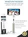 Premium Bluetooth Selfie Stick for iPhone X XR XS 11 10 X 8 7 6 5, Samsung Galaxy S10 S9 S8 S7 S6 S5 & Most Androids - Takes Perfect HD Photos in Seconds - No Apps, No Downloads, No Hassle