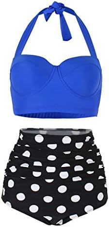 SHENGFAN Womens Vintage Underwire High Waisted Swimsuit Two-Piece Bathing Suits Polka Dot Bikini
