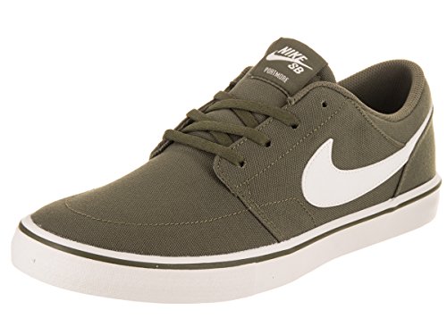 Nike Men's SB Portmore II Solar CNVS Medium Olive/Summit Whi