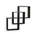 Danya B. FF6013B Decorative Contemporary Floating Intersecting Square Cube Wall Shelves - Black