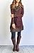 ZESICA Women's Vintage Draped Neck Long Sleeve Elbow Patch Tunic Tshirt Dress