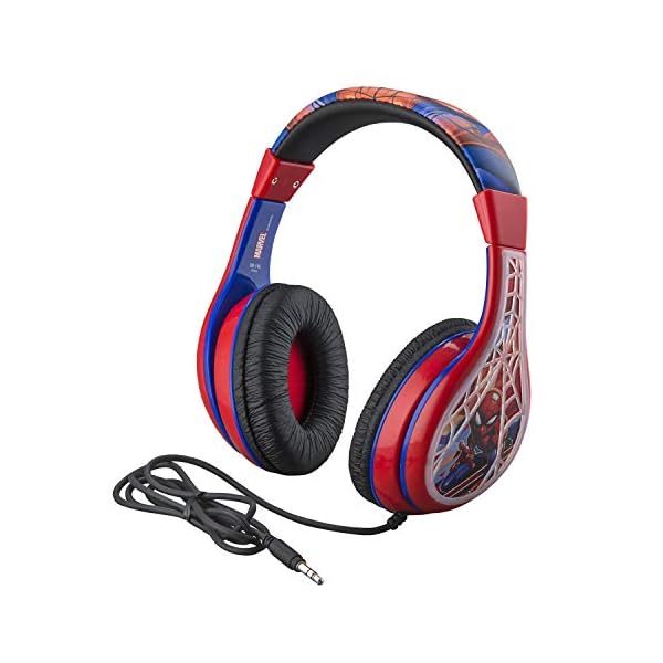 Spiderman-Kids-Headphones-Adjustable-Headband-Stereo-Sound-35Mm-Jack-Wired-Headphones-for-Kids-Tangle-Free-Volume-Control-Foldable-Childrens-Headphones-Over-Ear-for-School-Home-Travel Spiderman Kids Headphones, Adjustable Headband, Stereo Sound, 3.5Mm Jack, Wired Headphones for Kids, Tangle-Free, Volume…