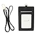 Genuine Leather Card Holder Necklace Neck Business Id Badge Neck Strap (Black)