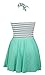 COCOSHIP Ladies Chic Stripe Swimsuit One Piece Mint Skirtini Halter Cover Up Swimdress(FBA)