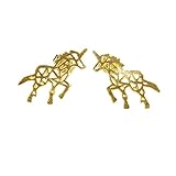 Cuple Gold Animal Stud Unicorn Earrings for Girls and Women