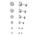 Mabox Women's Stainless Steel Round Clear Cubic Zirconia Stud Earring (6 Pairs)