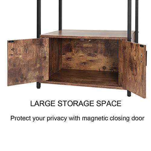 image for Iwell Kitchen Baker's Rack with 1 Cabinet and 8 Hooks, 4-Tier Utility 