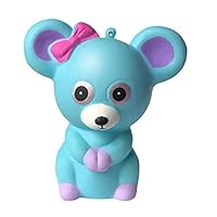 Squishies Kawaii Adorable Mouse Slow Rising Squishy Toys Doll Fun for Kids Birthday Festival Gift to Boys or Girls Children Stress Anxiety Reliever Toy Doll for Adult (Sky Blue)
