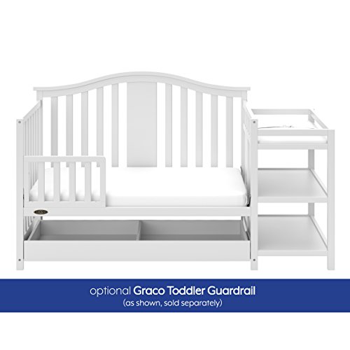Graco Solano 4-in-1 Convertible Crib and Changer with Drawer, White