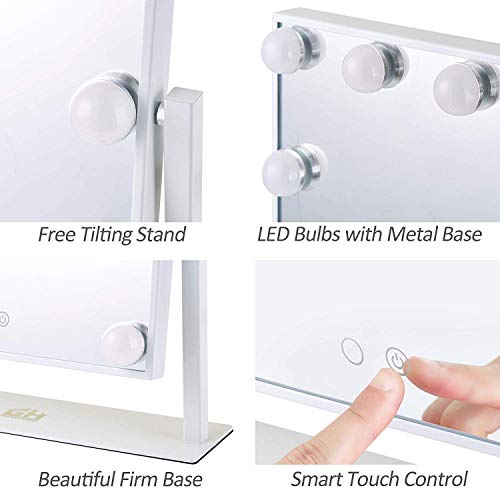 GeekHouse Lighted Vanity Mirror Hollywood Style Makeup Tabletops, Large