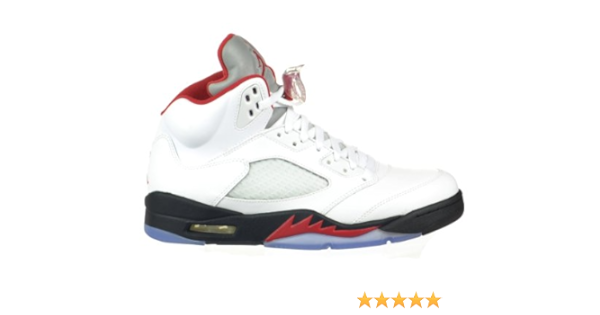 jordan retro 5 white red black