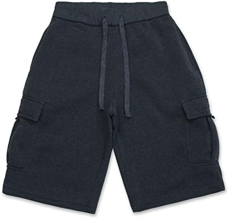 Chams Men's Workout Athletic Sports Elastic Waist Pockets Lounge Shorts Charcoal X-Large