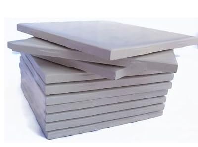 Glossy White Ceramic Tiles 4 1/4 By 4 1/4 Each Plus Guide for Tile Crafts (Set of 10)