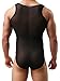 Winday Men's One Piece Stretch Mesh Lingerie Bodywear Suit Underwear Tights Leotard,1-pack Black,M/US S
