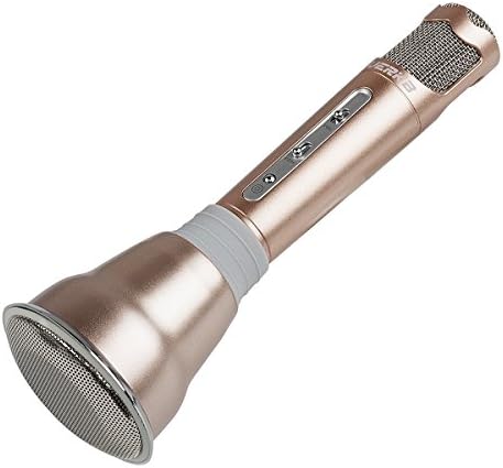VERKB Wireless Microphones Karaoke, 3-in-1 Bluetooth Karaoke machine KTV for Apple iPhone Android Smartphone or Pc(Light Golden)