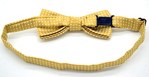 Carahere Handmade Little Boy's Polka Dot Bow Ties M012 (One Size, Dark yellow-2)
