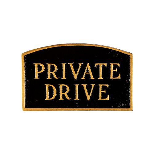 Montague Metal Products SP-12sm-BG Private Drive Arch Statement Plaque, Small, Black and Gold