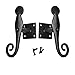 Renovators Supply Manufacturing Shutter Dogs 5.5 In. Black Rat Tail Shaped Wrought Iron Shutter Dogs With Mounting Hardware