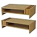 Bamboo Monitor Stand – 2-Tier Laptop Computer Riser | Wood Desk Organizer with Storagethumb 2
