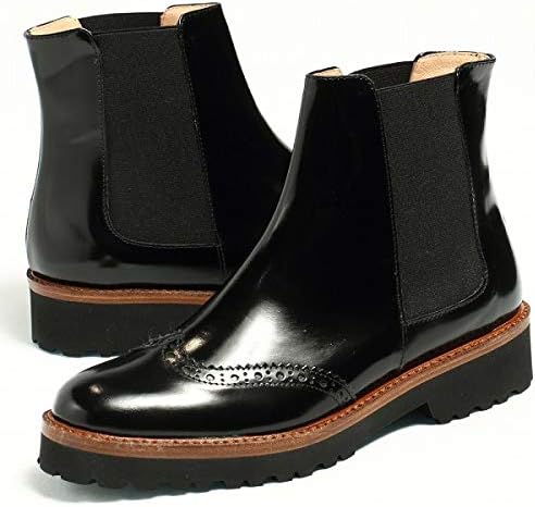 Amazon ファビオ ルスコーニ 革靴 レザー ウイングチップ サイドゴア ショートブーツ ヒール3 7 ブラック Fa3298 Black 0 40 Bl Fabio Rusconi ファビオルスコーニ ブーツ ブーティ