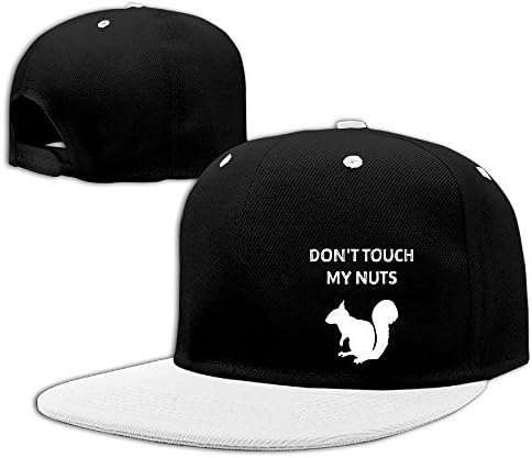 Don't Touch The Nut Hip Hop Baseball Caps Breathable Flat Bill Plain Snapback Hats White