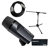 Sennheiser e 602-II Bass / Kick Drum Mic with Short Mic Stand & Cable Bundle